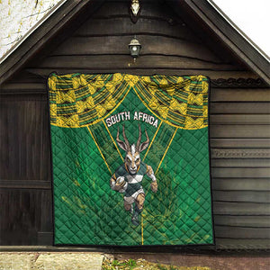 South Africa Rugby 2024 Quilt Go Bokke African Pattern