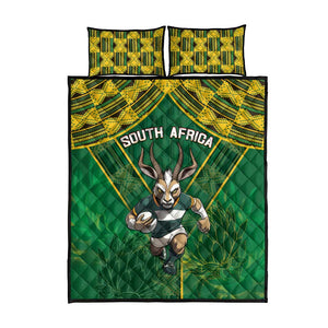 South Africa Rugby 2024 Quilt Bed Set Go Bokke African Pattern