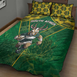 South Africa Rugby 2024 Quilt Bed Set Go Bokke African Pattern