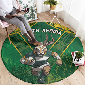 South Africa Rugby 2024 Round Carpet Go Bokke African Pattern