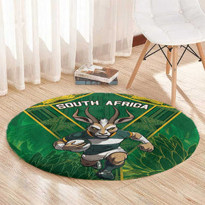 South Africa Rugby 2024 Round Carpet Go Bokke African Pattern