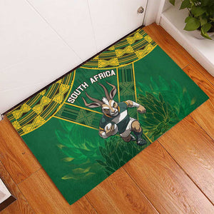 South Africa Rugby 2024 Rubber Doormat Go Bokke African Pattern