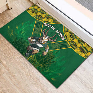 South Africa Rugby 2024 Rubber Doormat Go Bokke African Pattern