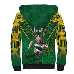 Custom South Africa Rugby 2024 Sherpa Hoodie Go Bokke African Pattern