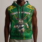 Custom South Africa Rugby 2024 Sleeveless Zip Hoodie Go Bokke African Pattern - African Pride