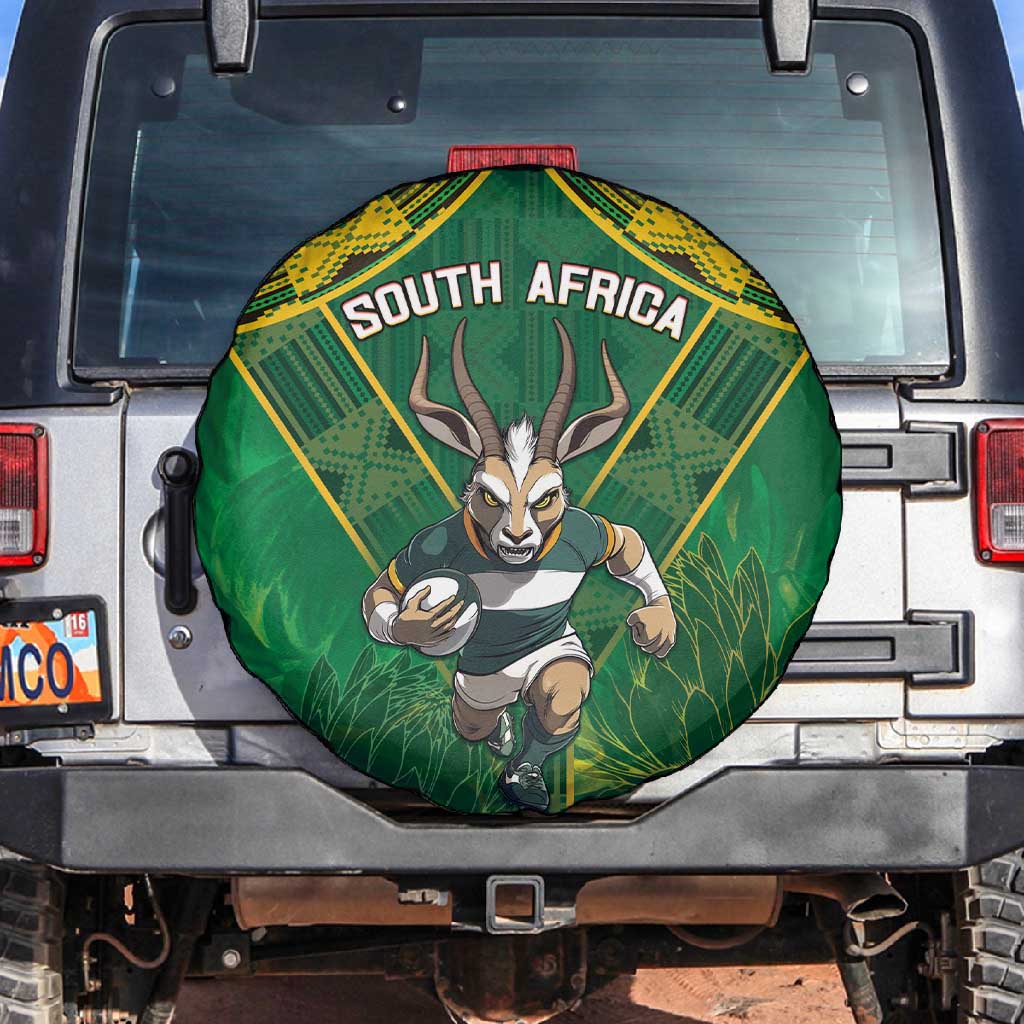 South Africa Rugby 2024 Spare Tire Cover Go Bokke African Pattern