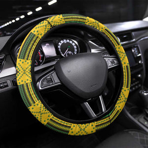 South Africa Rugby 2024 Steering Wheel Cover Go Bokke African Pattern