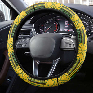 South Africa Rugby 2024 Steering Wheel Cover Go Bokke African Pattern