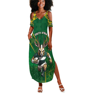 Custom South Africa Rugby 2024 Summer Maxi Dress Go Bokke African Pattern