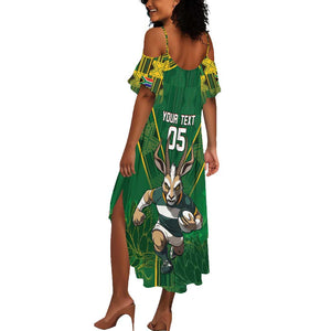 Custom South Africa Rugby 2024 Summer Maxi Dress Go Bokke African Pattern