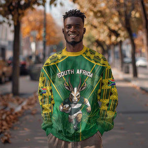 Custom South Africa Rugby 2024 Sweatshirt Go Bokke African Pattern