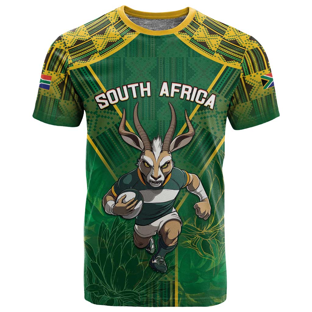 Custom South Africa Rugby 2024 T shirt Go Bokke African Pattern