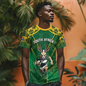 Custom South Africa Rugby 2024 T shirt Go Bokke African Pattern