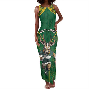 Custom South Africa Rugby 2024 Tank Maxi Dress Go Bokke African Pattern