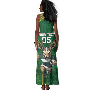 Custom South Africa Rugby 2024 Tank Maxi Dress Go Bokke African Pattern