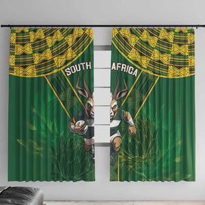 South Africa Rugby 2024 Window Curtain Go Bokke African Pattern