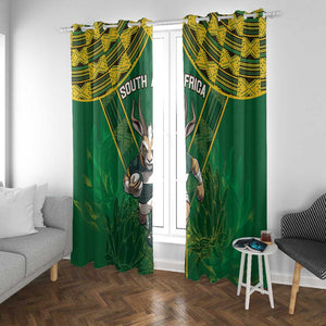 South Africa Rugby 2024 Window Curtain Go Bokke African Pattern