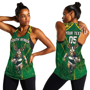 Custom South Africa Rugby 2024 Women Racerback Tank Go Bokke African Pattern