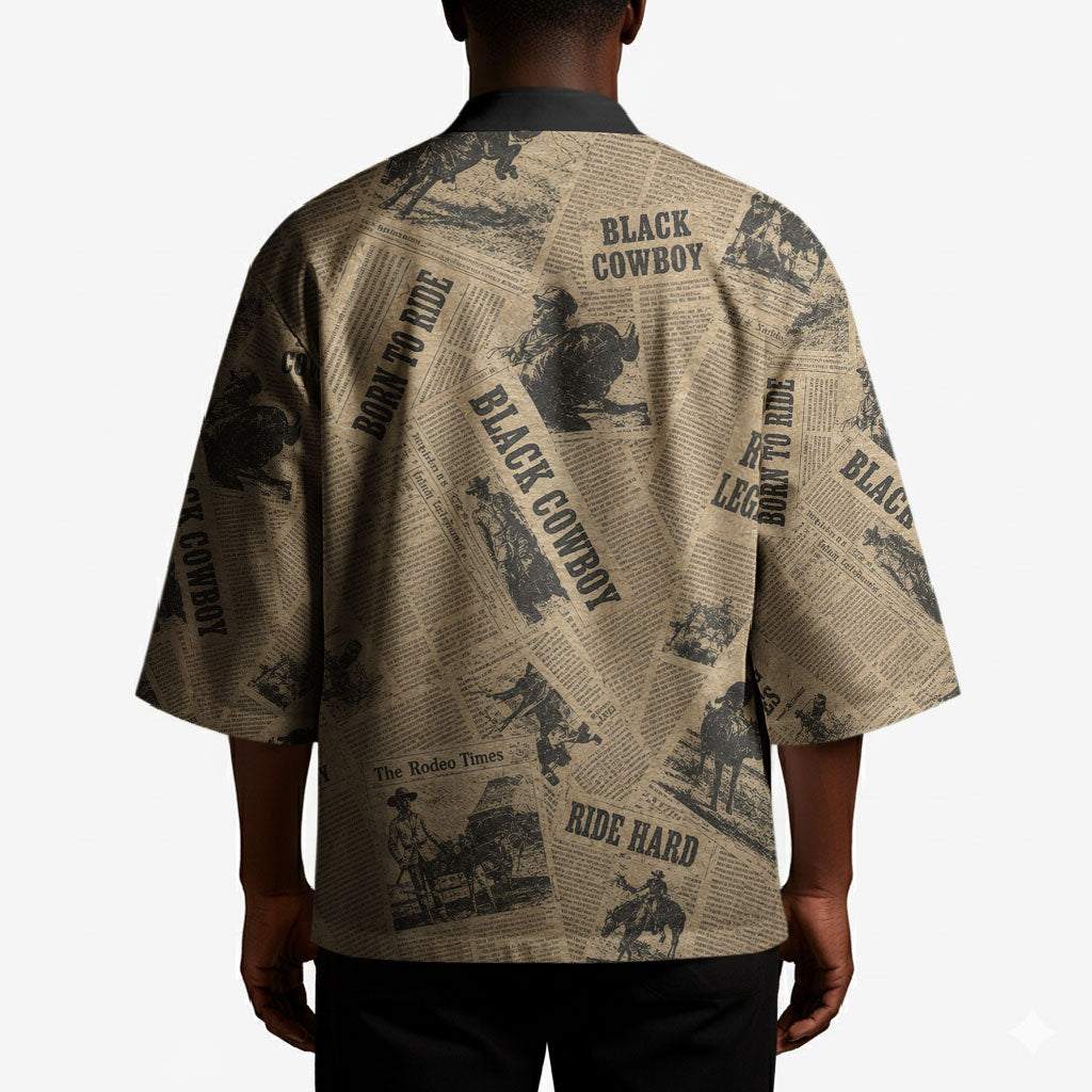 Black Cowboy Kimono Western Rodeo Melanin Black History