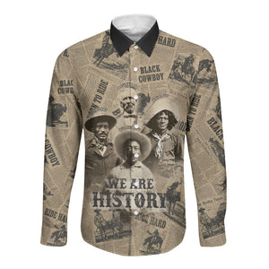 Black Cowboy Long Sleeve Button Shirt Western Rodeo Melanin Black History