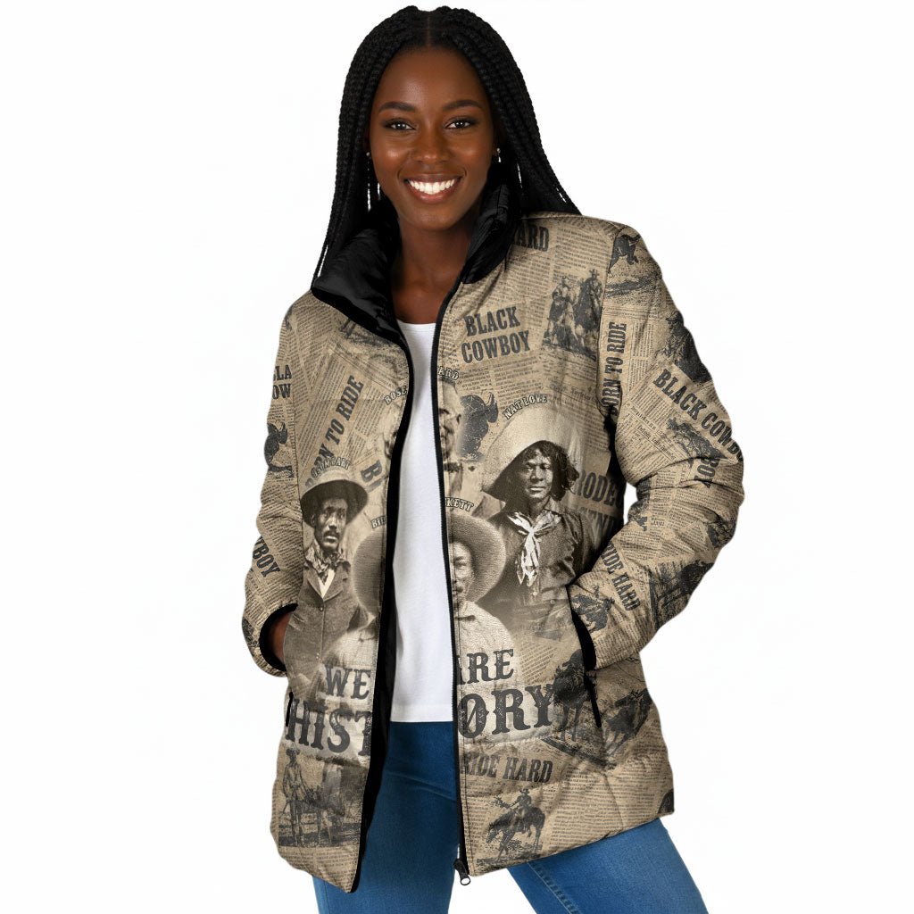 Black Cowboy Padded Jacket Western Rodeo Melanin Black History