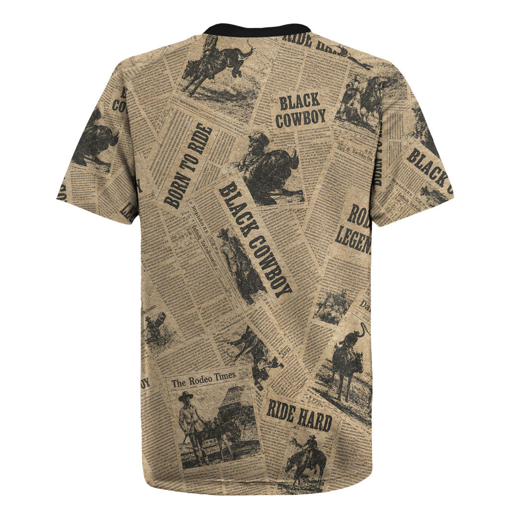 Black Cowboy Rugby Jersey Western Rodeo Melanin Black History