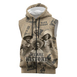 Black Cowboy Sleeveless Zip Hoodie Western Rodeo Melanin Black History