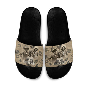 Black Cowboy Slide Sandals Western Rodeo Melanin Black History