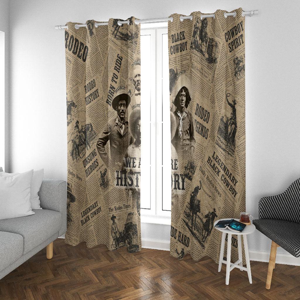 Black Cowboy Window Curtain Western Rodeo Melanin Black History