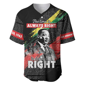 MLK Honoring The Legacy Baseball Jersey Black Version