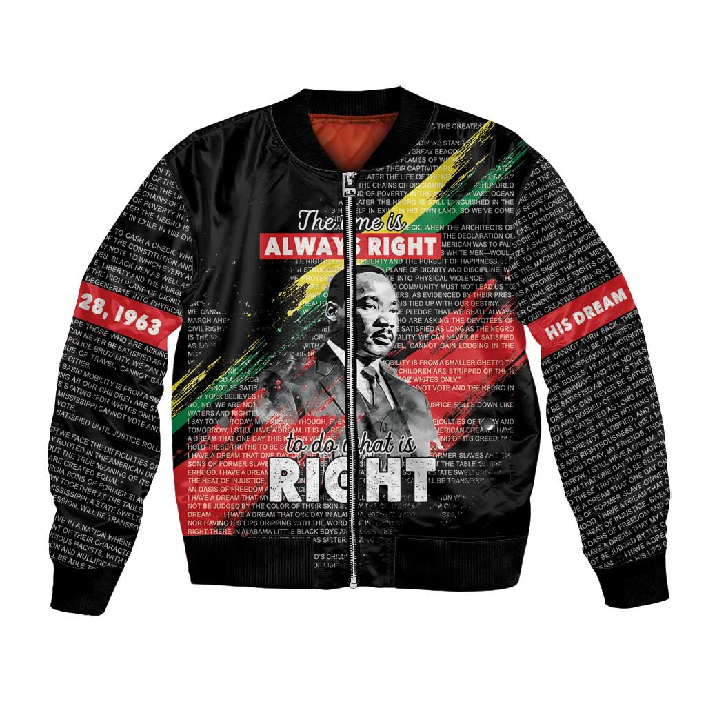 MLK Honoring The Legacy Bomber Jacket Black Version