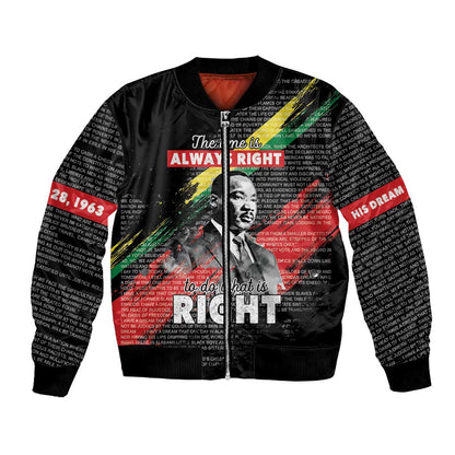 MLK Honoring The Legacy Bomber Jacket Black Version