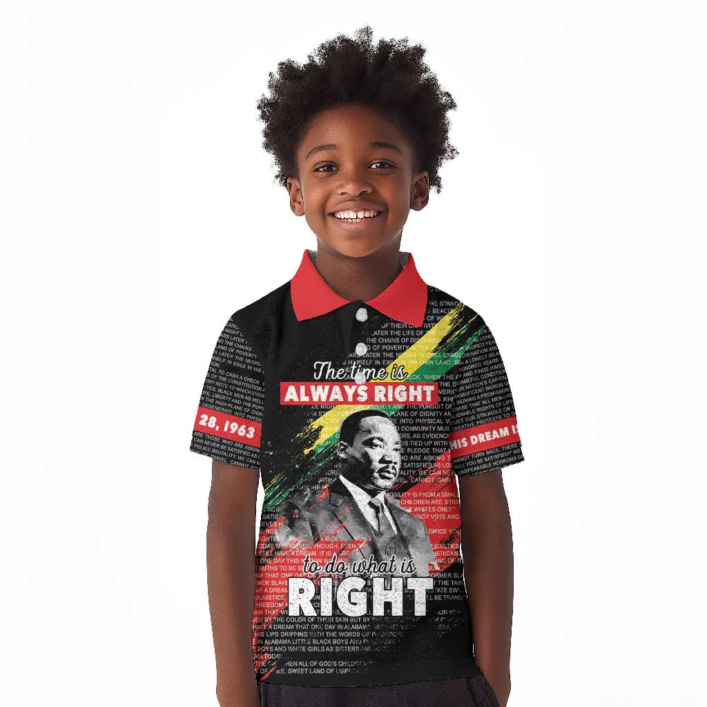 MLK Honoring The Legacy Kid Polo Shirt Black Version