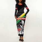 MLK Honoring The Legacy Long Sleeve Bodycon Dress Black Version LT05