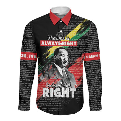 MLK Honoring The Legacy Long Sleeve Button Shirt Black Version