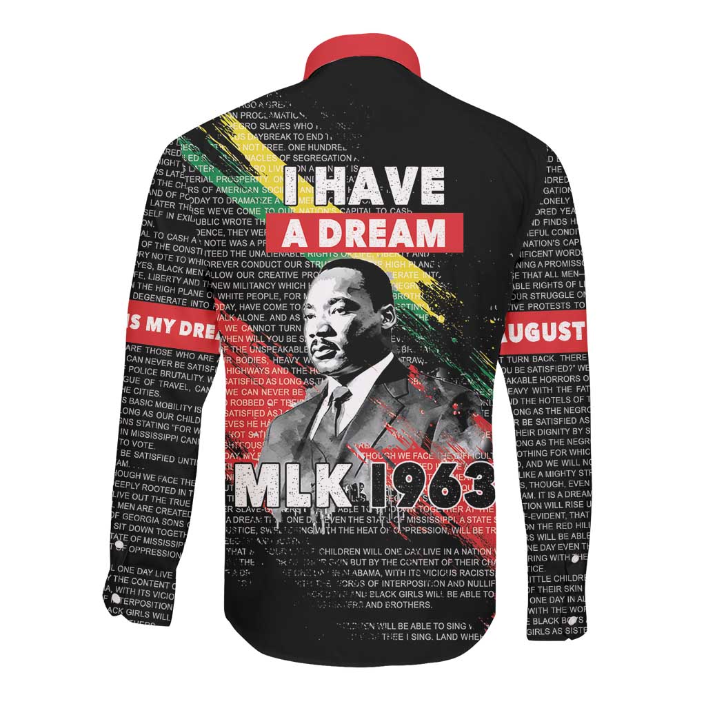 MLK Honoring The Legacy Long Sleeve Button Shirt Black Version