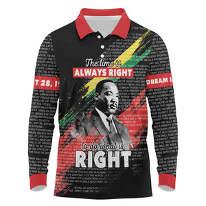 MLK Honoring The Legacy Long Sleeve Polo Shirt Black Version