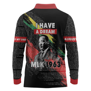 MLK Honoring The Legacy Long Sleeve Polo Shirt Black Version