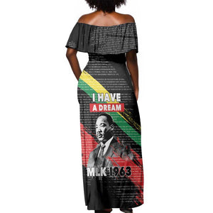 MLK Honoring The Legacy Off Shoulder Maxi Dress Black Version