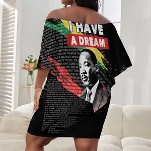 MLK Honoring The Legacy Off Shoulder Short Dress Black Version