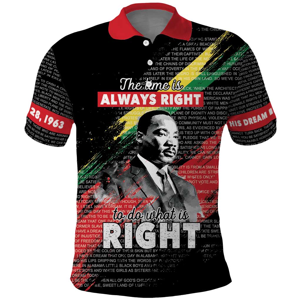 MLK Honoring The Legacy Polo Shirt Black Version