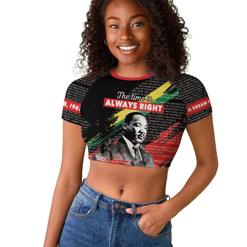 MLK Honoring The Legacy Raglan Cropped T shirt Black Version