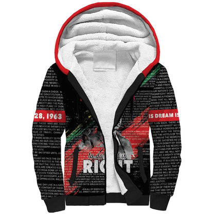 MLK Honoring The Legacy Sherpa Hoodie Black Version