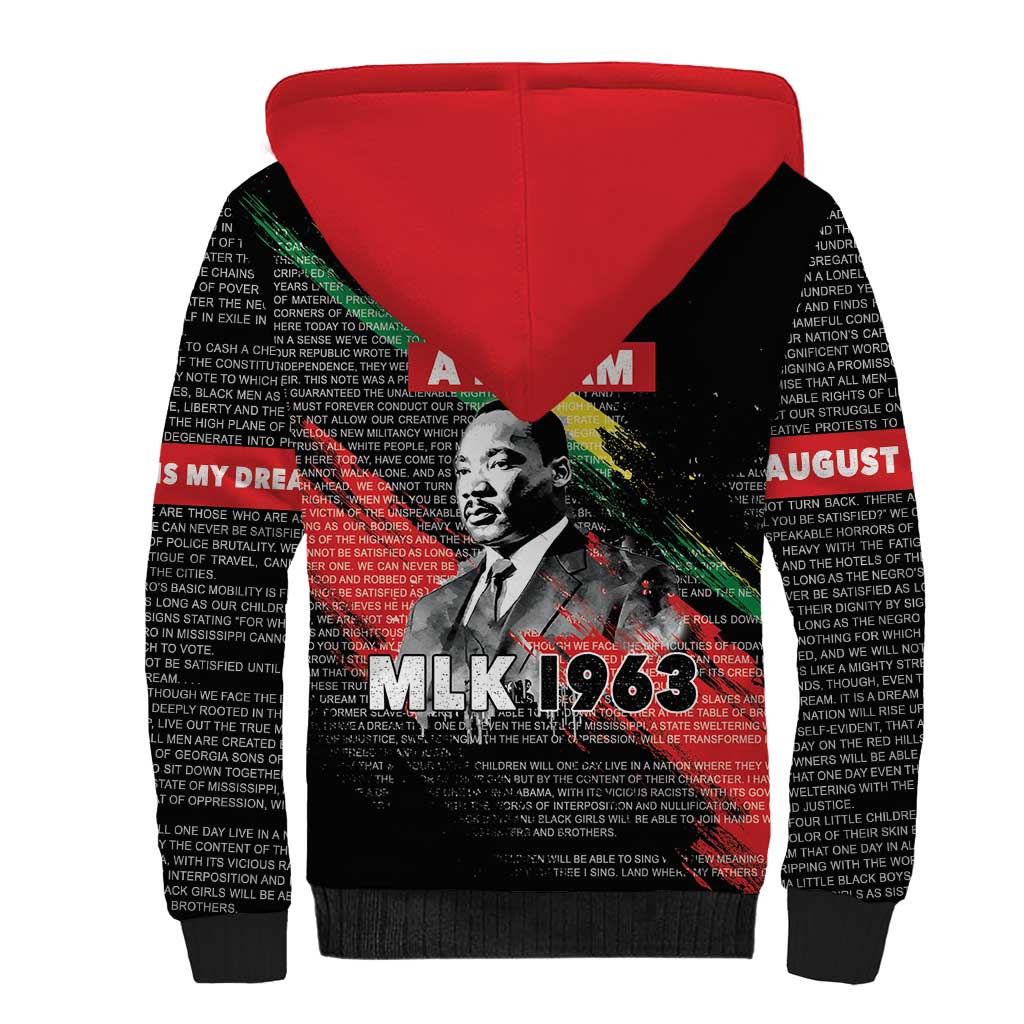 MLK Honoring The Legacy Sherpa Hoodie Black Version
