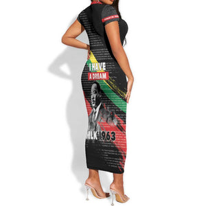 MLK Honoring The Legacy Short Sleeve Bodycon Dress Black Version LT05
