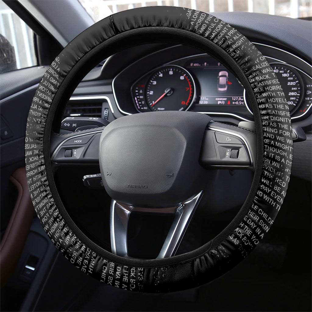 MLK Honoring The Legacy Steering Wheel Cover Black Version