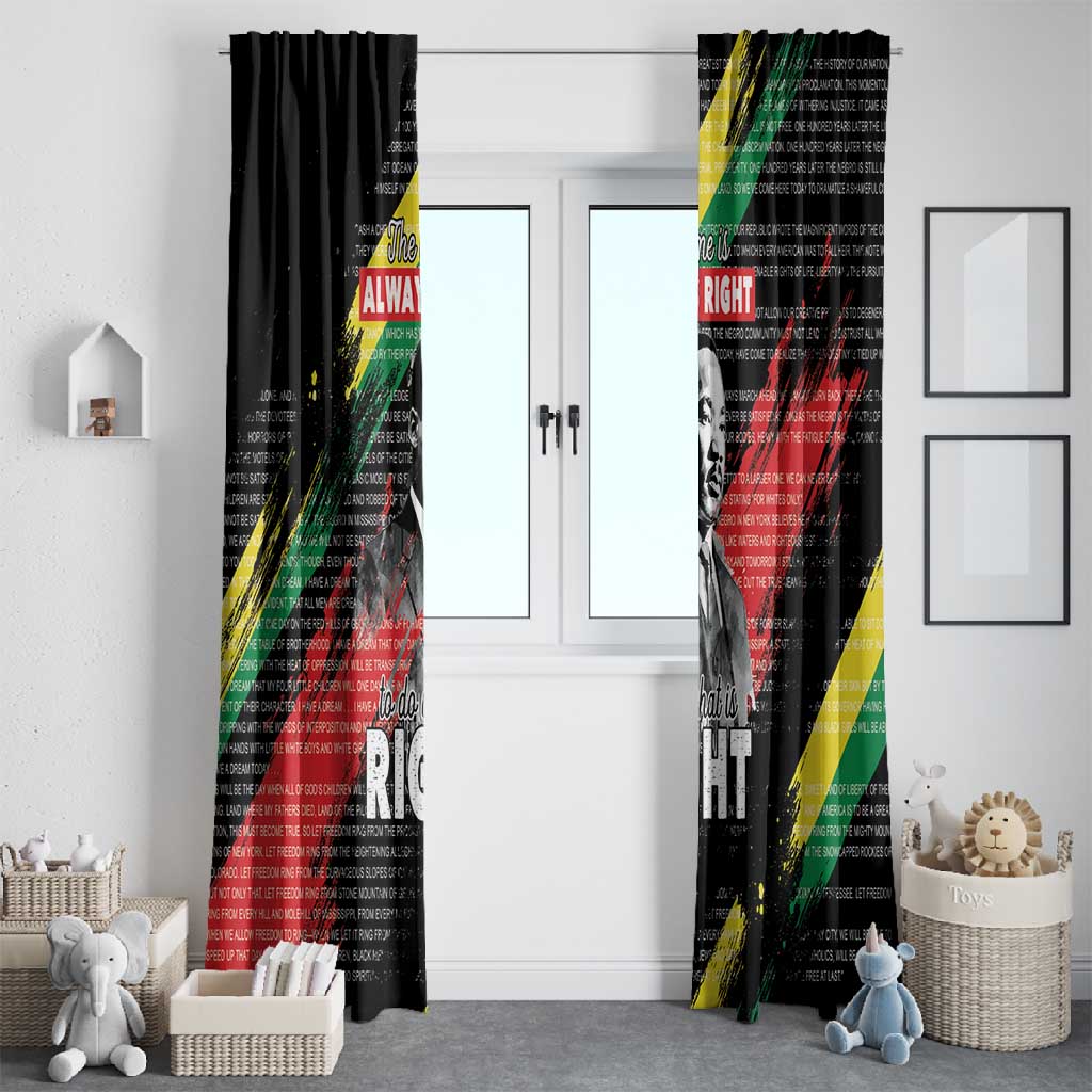 MLK Honoring The Legacy Window Curtain Black Version