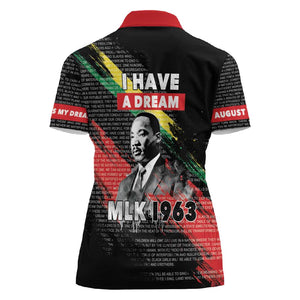 MLK Honoring The Legacy Women Polo Shirt Black Version