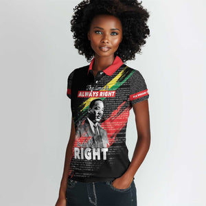 MLK Honoring The Legacy Women Polo Shirt Black Version