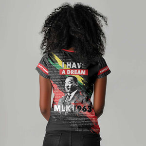 MLK Honoring The Legacy Women V-Neck T-Shirt Black Version